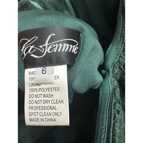 NWT LaFemme 32249 Green Corset Mermaid Prom Dress Size 6 - Picture 7 of 12